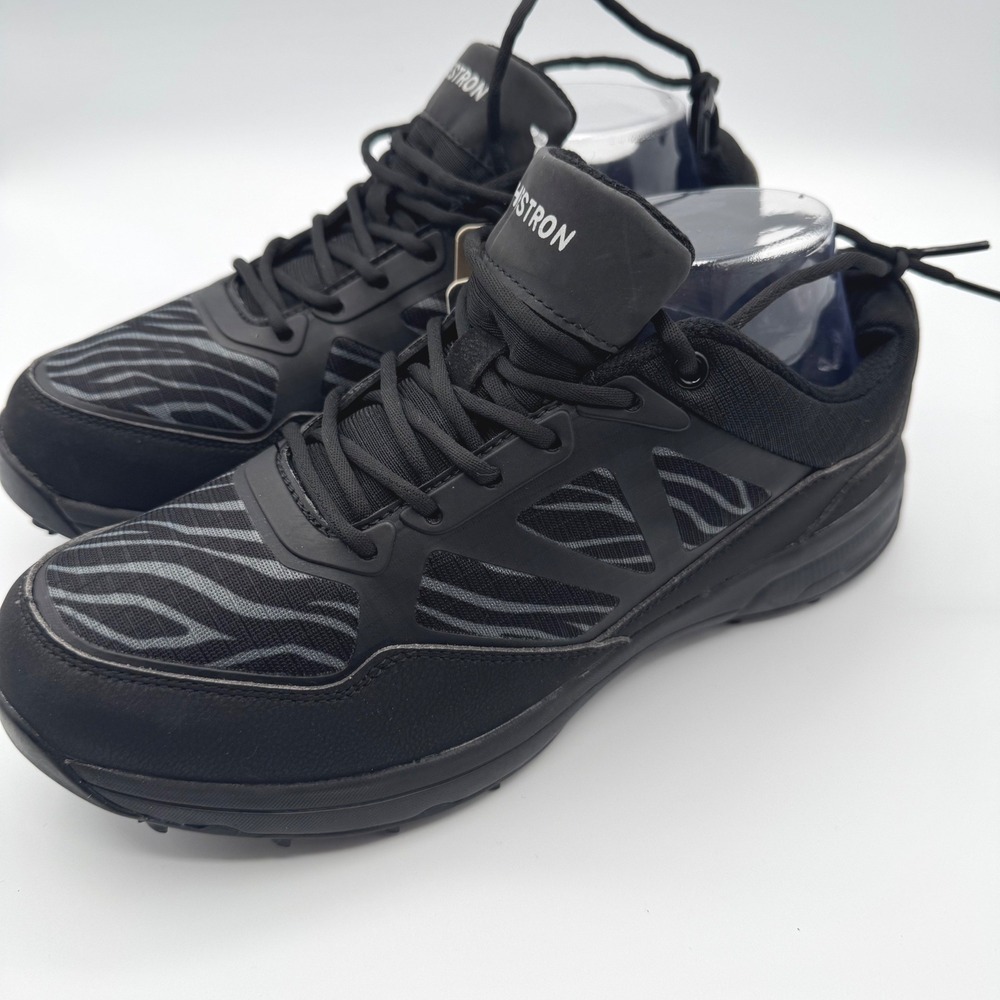 Thestron womens Professional Golf Shoes Spikeless Black Zebra Sneakers NEW 8.5